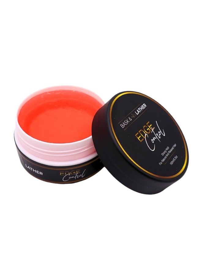 BASK & LATHER Strong Hold Edge Control Gel with Castor Oil, Non-Greasy, Non-Flaking, No White Cast, Long Lasting, Supports Hair Growth, Natural Formula, For All Hair Types, 5.3 Fl Oz - Image 1